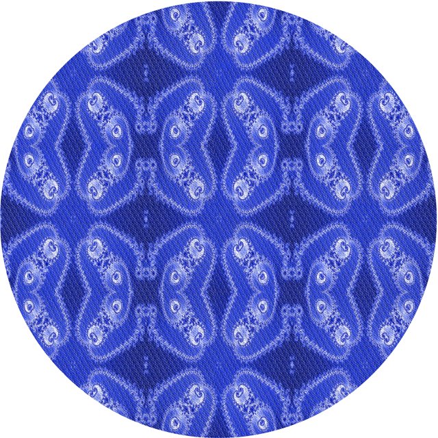 Ahgly Company Machine Washable Indoor Round Transitional Light Slate Blue Area Rugs, 8' Round