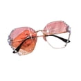 thumbnail image 2 of Becaristey Lunettes de Soleil Tendance Sans Monture avec Monture pour un Style Épuré Résistantes aux Rayures Bons Cadeaux Rose 1 Ensemble, 2 of 6