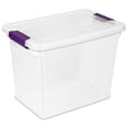 thumbnail image 2 of Sterilite ClearView 27 Quart Stacking Storage Tote w/ Latch Lid, (6 Pack), 2 of 8