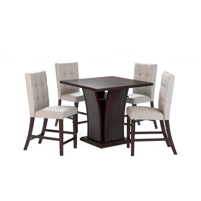 CorLiving Bistro Cappuccino Wood Veneer Counter Height Dining Set