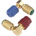 thumbnail image 2 of R12 to R134 a High/Low AC Fitting Port Retrofit Conversion Adapter, Quick Coupler Valve A/C 90 degree Fitting, 2 of 8