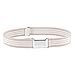 thumbnail image 2 of Ceinture Élastique Ajustable pour Enfants avec Boucle Carrée Argentée - Rayures Beige et Blanches, 2 of 4