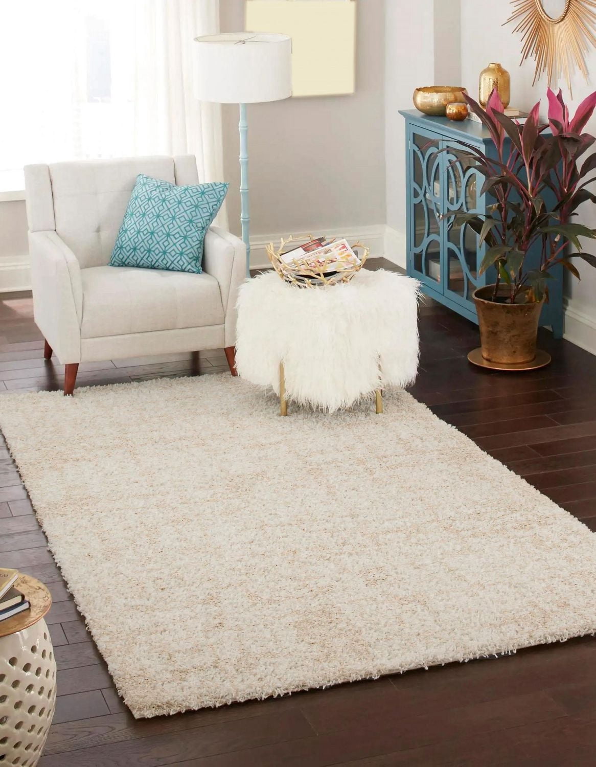 ECARPET Bliss 5'0" x 8'0" Contemporary/Modern, Plush & Shags Area Rug for Living Room, Bedroom, Dining Entrance, Hallway and More.