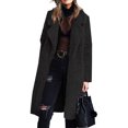 thumbnail image 1 of Innerwin Coat Fuzzy Fleece Ladies Outwear Mid Length Lapel Loose Jacket Black M, 1 of 5
