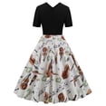 thumbnail image 3 of Birdeem Robe d'Été Décontractée pour Femme à Manches Courtes, à Bretelles, Col en V, à Empiècements, à Fermeture Éclair, Imprimée, Mi-Longue, Robe Ample, 3 of 7