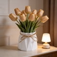 thumbnail image 4 of Dianli Home Decor Rope Plastic Vase Faux Ceramic Decorative Flower Pot European Modern Centerpiece for Living Room Office Tabletop Dried Bouquet Display Decorative Vase Rope Pot, 4 of 6