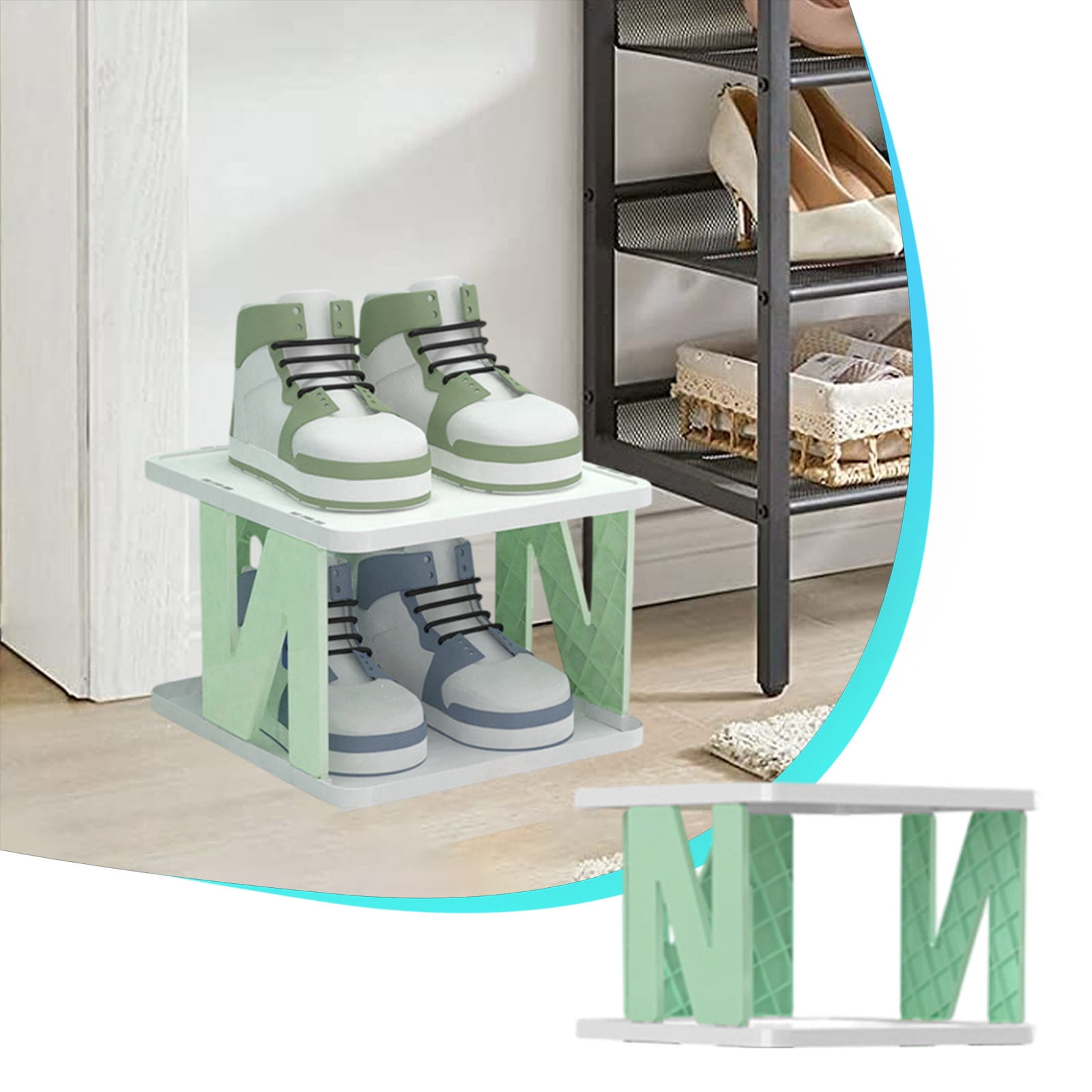 Wzzjkit Shoe Rack Multi-layer Shoe Organizer Economical Entrance Assembly Multifunctional Shoe Rack Organizer Plastic Shelves 2-layer Home Storage Shoe Rack for Closet