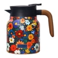 thumbnail image 1 of Tea Pot Floral Pattern – Built In Infuser Stainless Steel Insulated Kettle for Kitchen and Water Serving Elegant Floral Design, 1 of 4