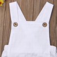 thumbnail image 4 of Infant Baby Cotton Romper Sleeveless Sling Solid Color Jumpsuit White 18-24 Months, 4 of 5