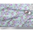 thumbnail image 3 of Soimoi Moss Georgette Fabric Leaves & Buttercup Floral Decor Fabric Printed Yard 42 Inch Wide, 3 of 3