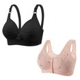thumbnail image 2 of Bras for Women, 2pc Womans Printing Gathered Together Large Size Daily Bra Underwear No Rims, 2 of 7
