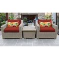 thumbnail image 2 of Ensemble de Meubles de Patio en Osier d'Extérieur 3 Pcs en Terracotta, 2 of 2