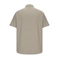 thumbnail image 5 of cfhntfmh Short Sleeve Shirts for Men Button down Summer Casual Collared V Neck Tops Solid Color Beach Blouses, 5 of 5