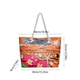 thumbnail image 3 of Canvas Tote Bag Beach Bag Rope Handles, Large Capacity Travel Shopping Shoulder Bag, Multicolor, 48 x 33 x 9 cm, 1 Count, 3 of 6