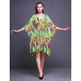 thumbnail image 2 of Bimba Kaftan Fleuri pour Femmes, Tenue d'Intérieur de Vacances, Robe Midi, Couvre-Maillot de Plage - 4X-5X, 2 of 5