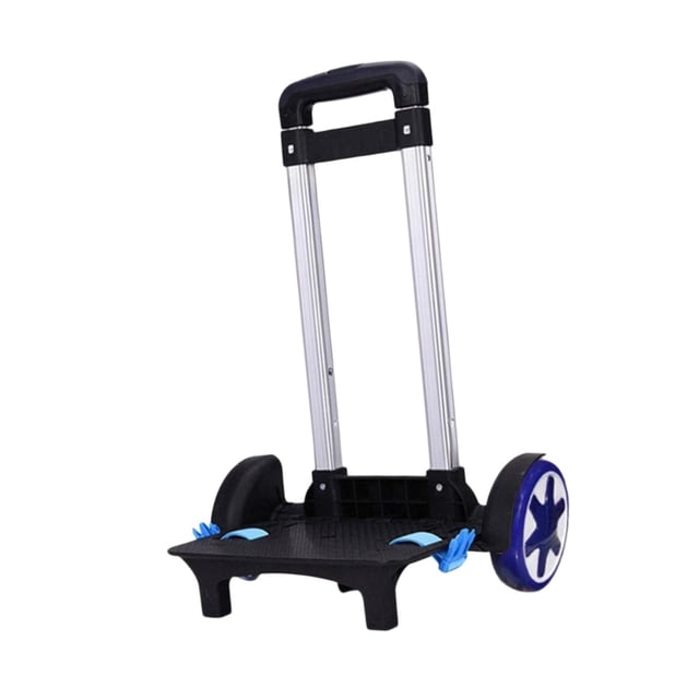 KLKCMS Backpack Trolley Foldable 3 Sections Multifunction Aluminum Alloy Hand Truck Blue