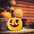 thumbnail image 4 of AKEGAMN "Halloween Resin Pumpkin Decor Cute Fall Tabletop Decorations Thanksgiving & Halloween Centerpiece Handmade Pumpkin Figurine For Home Decor" Handmade Design - Each pumpkin features intricate, 4 of 6