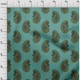 thumbnail image 2 of oneOone Viscose Jersey Fabric Paisley Block Print Fabric BTY 60 Inch Wide, 2 of 5