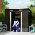 thumbnail image 2 of Outsunny Outdoor Storage Shed, Garden Shed with Lockable Doors, Black, 2 of 9