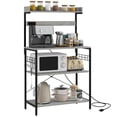 thumbnail image 1 of HOMCOM Kitchen Bakers Rack with Power Outlet, Adjustable Shelves and Hooks, 1 of 10