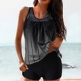 thumbnail image 1 of Weiqiqre Bikini Sets Women Plus Size Two Piece Tummy Control Bathing Suits Blouson Tankini Top with Boy Shorts, 1 of 5