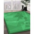 thumbnail image 3 of Ahgly Tapis d'Intérieur Lavable en Machine Carré Transitionnel Vert Néon, 5 Pieds Carré, 3 of 7