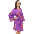 thumbnail image 1 of Bimba Cotton Poplin Floral Print Bridesmaid Sleepwear Kimono Robe With Belt - 4, 1 of 5
