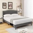 thumbnail image 2 of Gymax Full Upholstered Platform Bed Frame w/ Button Tufted Headboard Wooden Slats, 2 of 10