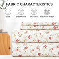 thumbnail image 4 of King Size Bed Sheets Piece Floral Pattern Sheets King Deep Pocket Sheet Grey Lotus, 4 of 7