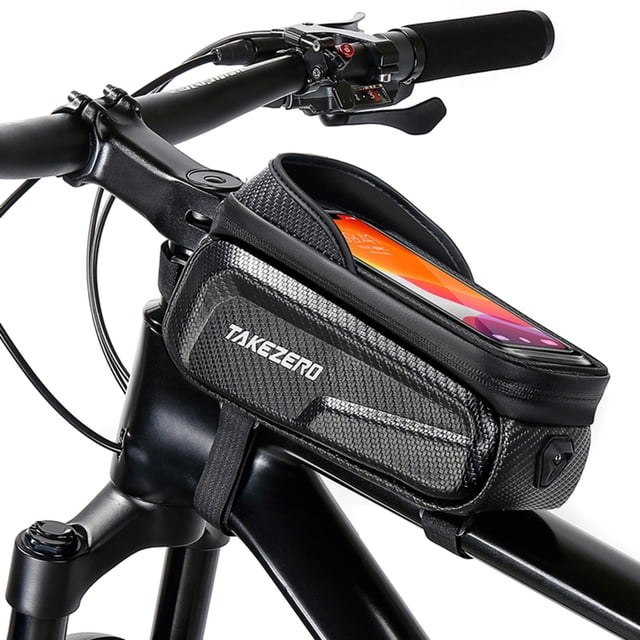 Waterproof Phone Mount Bags Front Frame Tube Bag with Touchscreen Phone Holder Case Cycling Bike Tool Storage Bag Pack