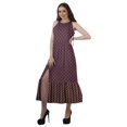 thumbnail image 3 of Moomaya Robe Longue Imprimée pour Femmes, Fente avant, Aguichant, Sans Manches, en Rayonne, Robe de Mariage, 3 of 4