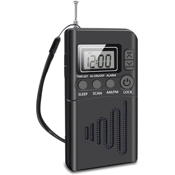 10 pcs Portable Radio, AM/FM Battery Operated Radio, Portable Mini Radio with LCD Display/Signal Indicator, Pocket Transistor Radio for Running, Hiking, Camping, Traveling