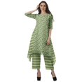 thumbnail image 2 of Moomaya Ensemble Kurti Kurta Pantalon pour Femmes Col Bateau Imprimé Robe 2 Pcs Tenue Ethnique, 2 of 6