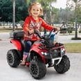 thumbnail image 2 of Gymax VTT pour Enfants 6 V avec Musique et Fonction de Pulvérisation, Port USB, Boîte de Rangement, Voiture Jouet, Rouge, 2 of 10