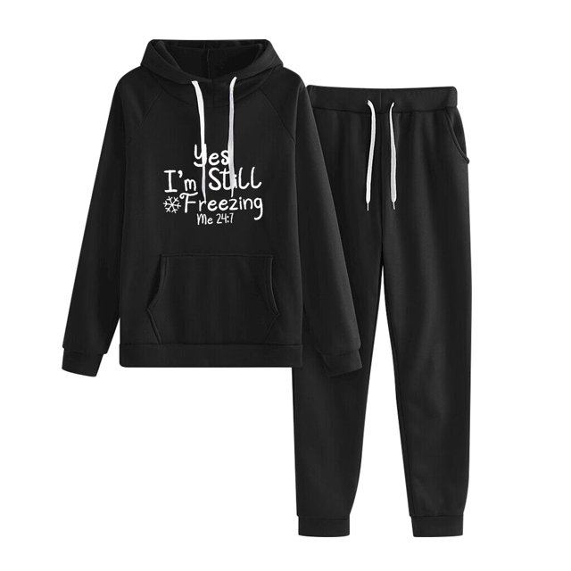 Birdeem Ensemble Décontracté pour Femmes Sweat à Capuche à Cordon Manches Longues et Pantalon Long