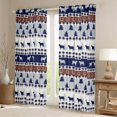 thumbnail image 2 of Cow Farmhouse Animal Curtains,Boho Vintage Tribal Abstract Window Curtains Drapes,Geometric Cattle Buff Blackout Curtains,Striped Pine Tree Insulated Thermal Curtains,38"x45", 2 of 6