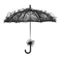 thumbnail image 2 of Lace Parasol, Exquisite Bridal Umbrella Beautiful Decorative Handicraft  For Photos For Weddings For Parties Black, 2 of 8