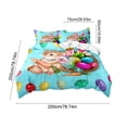 thumbnail image 3 of C Three Pieces Bedding Set With Cartoon Rabbit And Egg Graphics Includes Duvet Cover And Two Pillowcases For Soft Fabric Home Decor Accents, 3 of 6