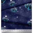thumbnail image 3 of Soimoi Poly Georgette Fabric Tree,Moon & Sacred Geometry Galaxy Print Fabric by Yard 52 Inch Wide, 3 of 3