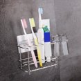 thumbnail image 2 of mmirethe Toothbrush Holder Hanging Shelf Lightweight Storage Hooks Anti-skidding Waterproof Toothpaste Stand for Garage Kitchen, 2 of 6