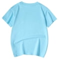 thumbnail image 4 of PMVFHDE Hauts pour Filles Hauts Basiques pour Filles Hauts d'Été pour Filles Hauts Tendance pour Filles Hauts à Manches Courtes pour Filles Chemise Décontractée Imprimée à Col Rond Manches Courtes T-Shirt Chemise Décontractée Bleu Ciel, 3-4 Ans, 4 of 5