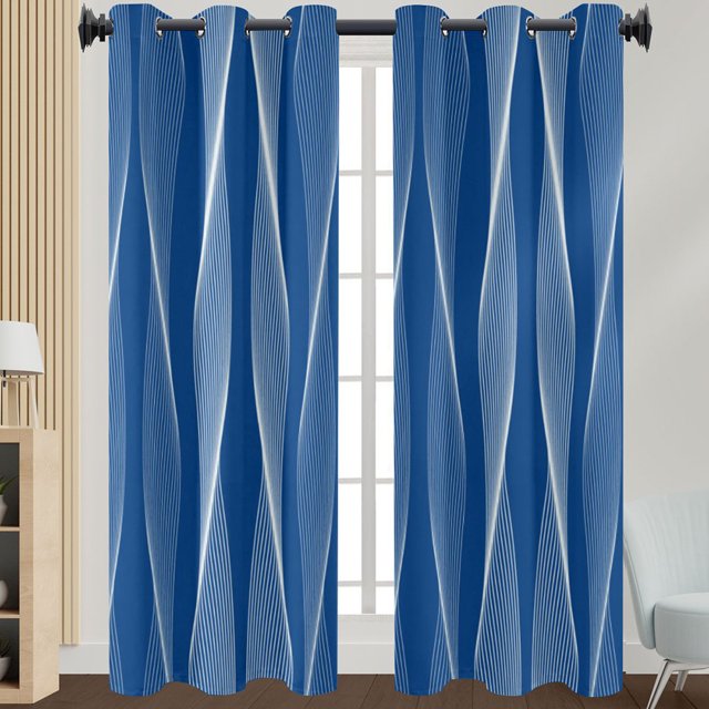 Innerwin Rideaux pour Fenêtres Écoénergétiques Assombrissants, Panneaux à Oeillets, Rideau de Luxe Occultant pour Fenêtre, Isolé Thermiquement, Moderne, Protection UV, Intimité, Bleu Marine 108*215 cm