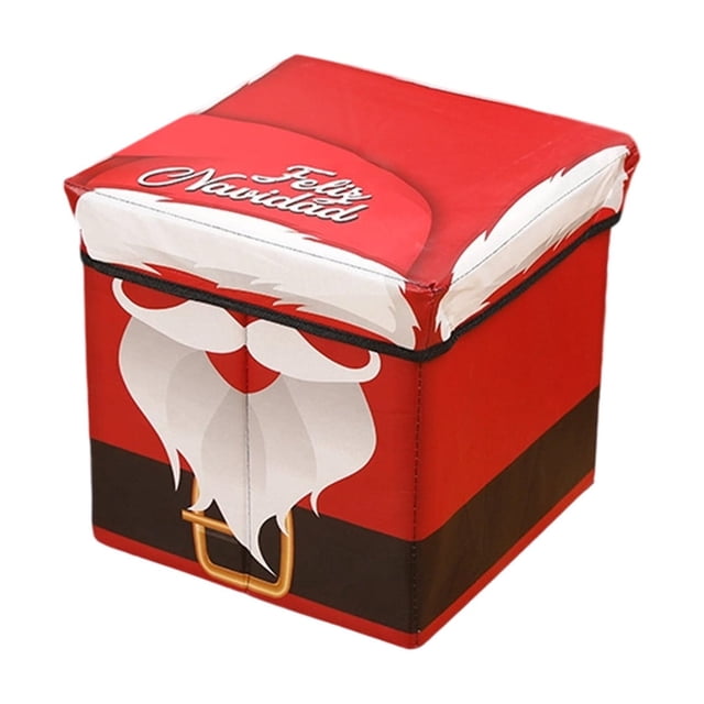 Leodye 1pcs Tabouret de Rangement pour la Maison Cadeau de Noël Boîte de Rangement Boîte de Rangement Boîte de Rangement de Noël Boîte de Rangement pour Jouets pour Enfants-11.81 x 12.6 Po