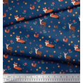 thumbnail image 2 of Soimoi Poly Georgette Fabric Floral,Deer & Fox Kids Print Fabric by The Yard 52 Inch Wide, 2 of 3