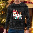 thumbnail image 1 of WILLBEST Mignonnes Fermetures Éclair Hommes Automne et Hiver Tendance Décontractée Chandail Imprimé de Noël Col Rond Chandail à Capuchon, 1 of 3