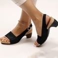 thumbnail image 1 of LSLJS Women's Wedge Sandals Ankle Strap Low Heeled Sandals Fish Mouth Open Toe Sandals, 1 of 5
