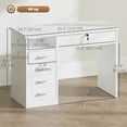 thumbnail image 3 of Vinsetto Computer Desk with Lockable Drawer and Open Compartment, White, 3 of 10