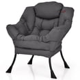 thumbnail image 1 of Costway Fauteuil de Repos Moderne en Tissu Polyester Fauteuil une Place avec Poche Latérale Gris, 1 of 10