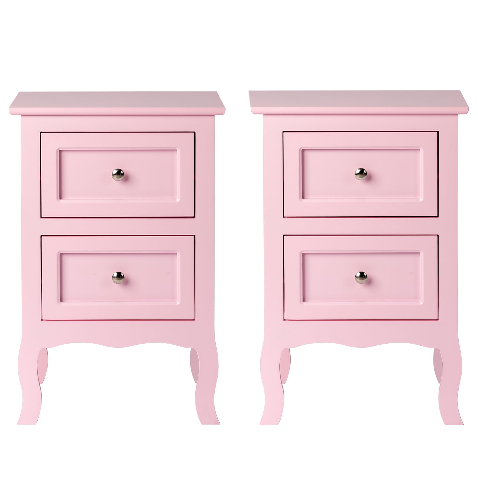 Ktaxon Ensemble de 2 Tables de Nuit, Table d'Appoint Table de Nuit, Rose