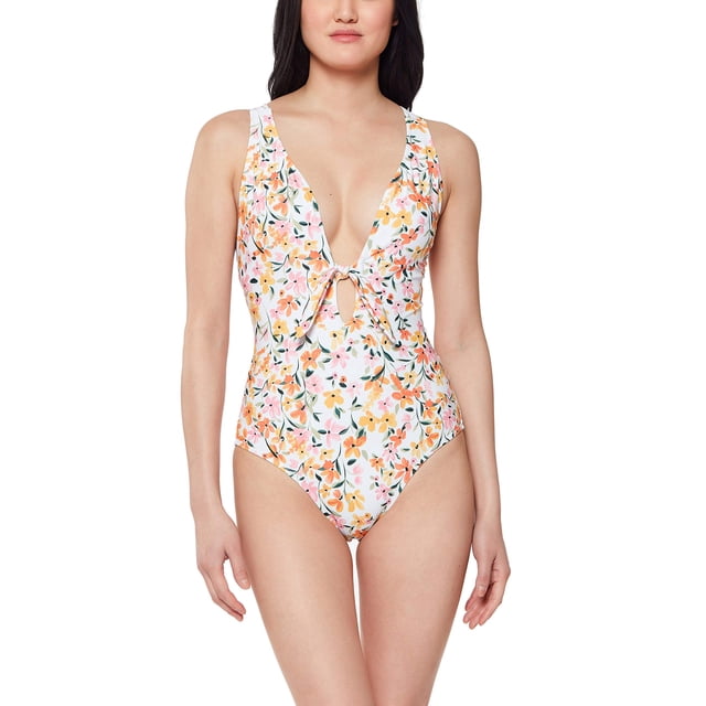 Jessica Simpson Combinaison une-Pièce à Nouer devant pour Femmes Summer Dreaming Sunset Multi LG (US 12-14)